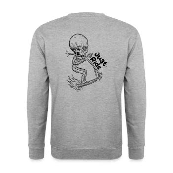Just ride old school trottirider - Sweat-shirt Unisexe - gris chiné - Dos - Michal (187cm)