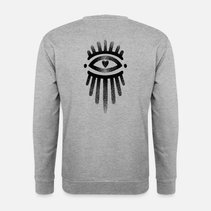 Vertical dotwork eye - Unisex Sweatshirt - salt & pepper
