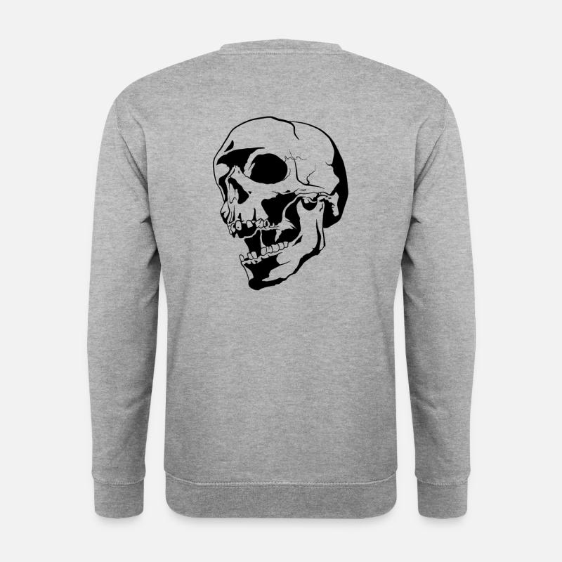 Totenkopf-Kunst - Unisex Pullover - Weißgrau meliert