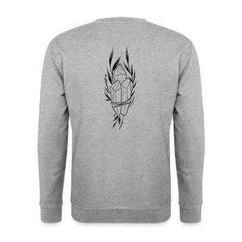 Cristal floral dotwork - Sweat-shirt Unisexe - gris chiné - Dos - Michal (187cm)