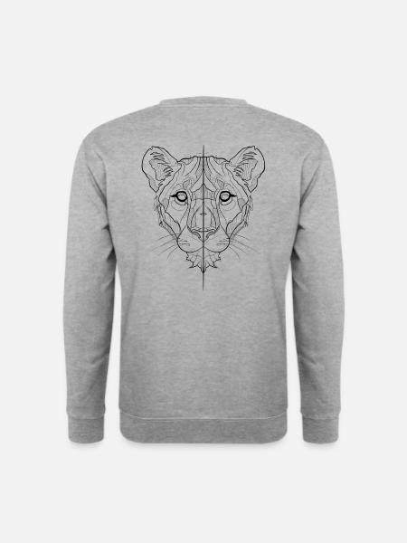 Lion's head sketch - Unisex Sweatshirt - salt & pepper
