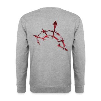 Étoile du chaos Dark rouge & noir - Sweat-shirt Unisexe - gris chiné - Dos - Michal (187cm)