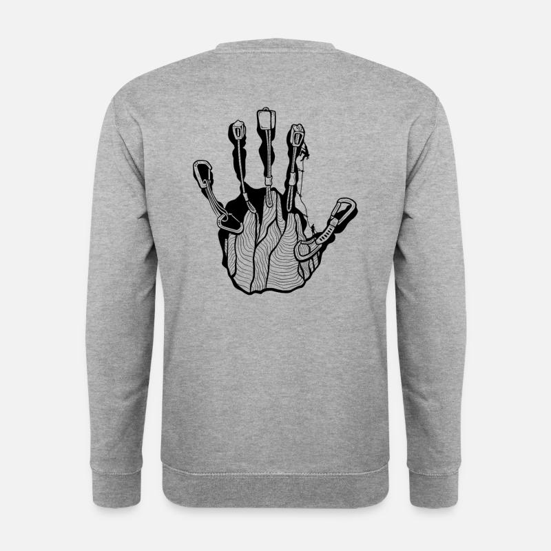 Kletter-Combo-Hand - Unisex Pullover - Weißgrau meliert