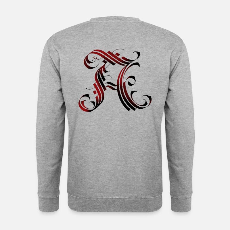 Buchstabe A - Unisex Pullover - Weißgrau meliert