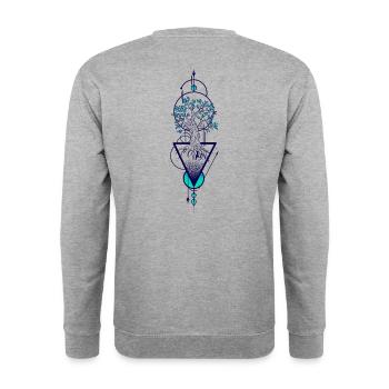Colorful geometric tree of life - Unisex Sweatshirt - salt & pepper - Back - Michal (187cm)