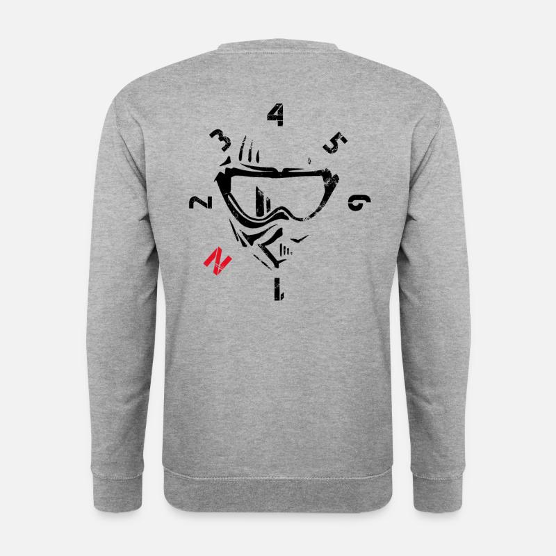 Motocross-Helm & Getriebe - Unisex Pullover - Weißgrau meliert