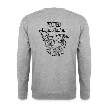 Dog Lover geometric line art - Unisex Sweatshirt - salt & pepper - Back - Michal (187cm)