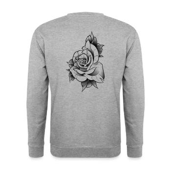 Rosa Linie traditionelle Kunst - Unisex Pullover - Weißgrau meliert - Hinten - Michal (187cm)