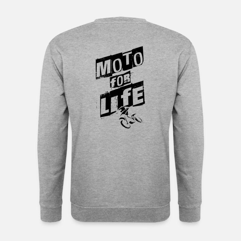 Moto fürs Leben - Unisex Pullover - Weißgrau meliert