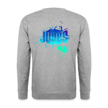 Jules, first name gift idea events - Unisex Sweatshirt - salt & pepper - Back - Michal (187cm)