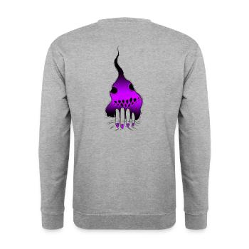 PINK Monster Tear - Unisex Pullover - Weißgrau meliert - Hinten - Michal (187cm)