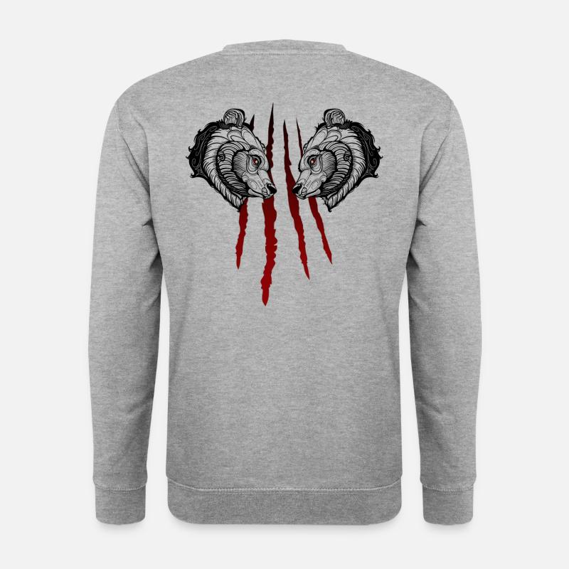 Grizzly-Kunst - Unisex Pullover - Weißgrau meliert