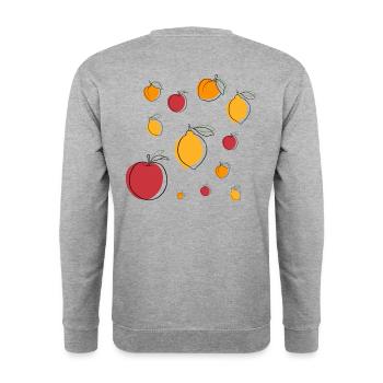 Fruit party! - Unisex Sweatshirt - salt & pepper - Back - Michal (187cm)