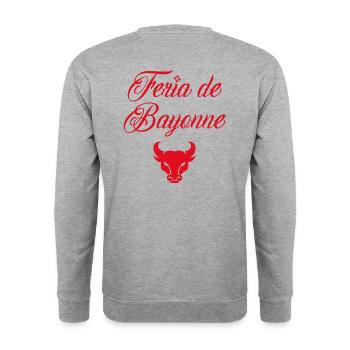 Feria de Bayonne idée cadeau - Sweat-shirt Unisexe - gris chiné - Dos - Michal (187cm)
