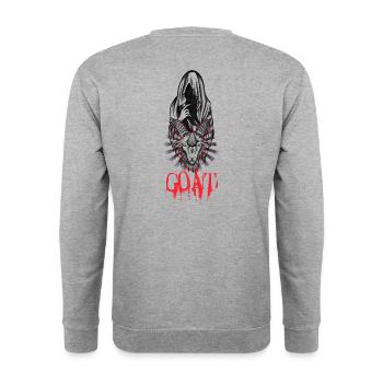 Grim mower G O A T - Unisex Sweatshirt - salt & pepper - Back - Michal (187cm)