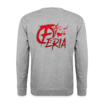 Féria, cadeau spécial fête traditionnelle - Sweat-shirt Unisexe - gris chiné - Dos - Michal (187cm)