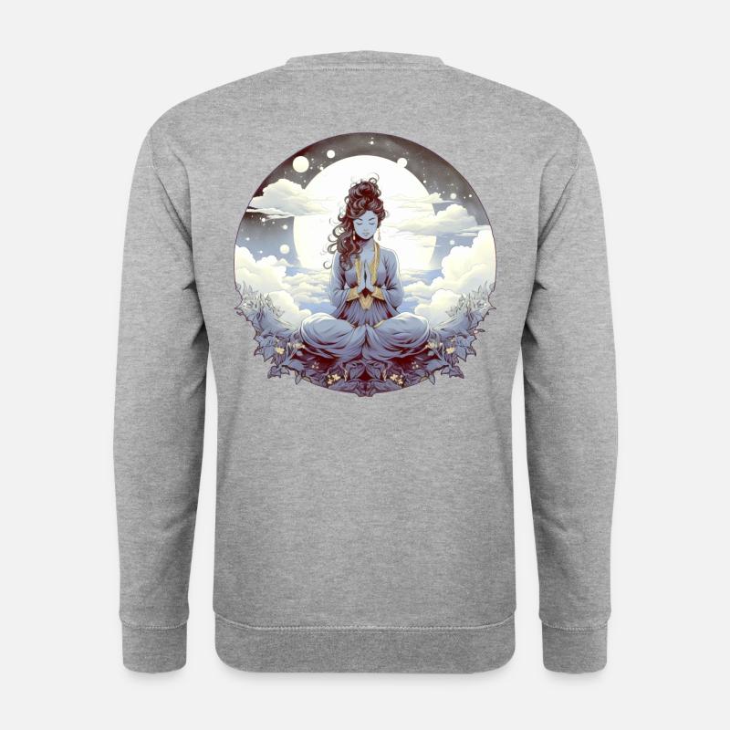 Meditation - Unisex Pullover - Weißgrau meliert