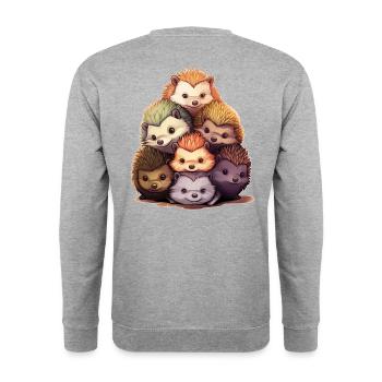 Igel - Unisex Pullover - Weißgrau meliert - Hinten - Michal (187cm)