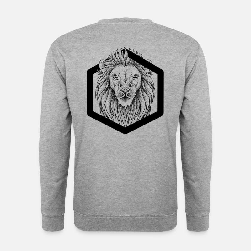 Lion dotwork - Sweat-shirt Unisexe - gris chiné