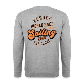 Vendée world sailing race around the globe - Unisex Sweatshirt - salt & pepper - Back - Michal (187cm)