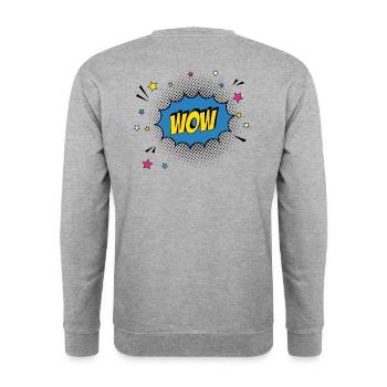 bande dessinée Wow Retro Pop Art Cartoon Gift - Sweat-shirt Unisexe - gris chiné - Dos - Michal (187cm)