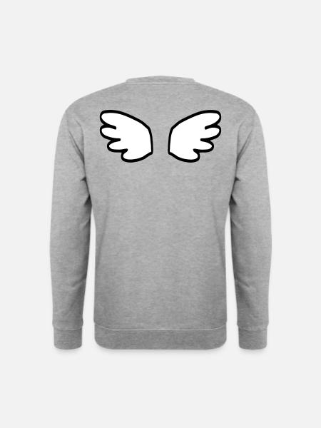 Engel Flügel / Engelsflügel / angelwings / Geburt - Unisex Pullover - Weißgrau meliert