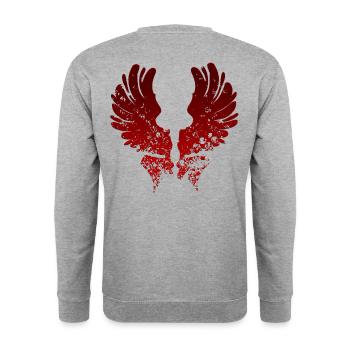 Angel-Wings-Angels-Wings-Little Angel-Wing-Fly - Unisex Sweatshirt - salt & pepper - Back - Michal (187cm)