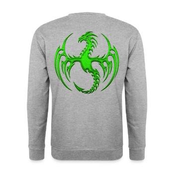Drachen Fantasy Drachen Geist Reptilien Bestien - Unisex Pullover - Weißgrau meliert - Hinten - Michal (187cm)