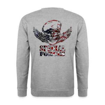 Armée - Sweat-shirt Unisexe - gris chiné - Dos - Michal (187cm)