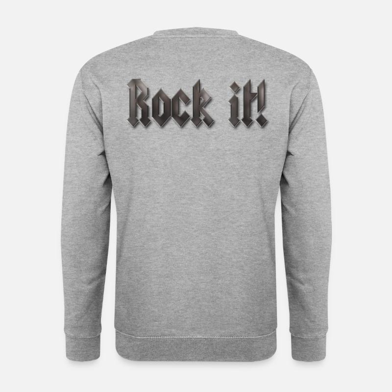 rock it! - Unisex Pullover - Weißgrau meliert