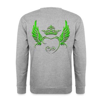 Angel-Wings-Angels-Wings-Little Angel-Wing-Fly - Unisex Sweatshirt - salt & pepper - Back - Michal (187cm)
