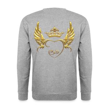 love wings - Unisex Sweatshirt - salt & pepper - Back - Michal (187cm)