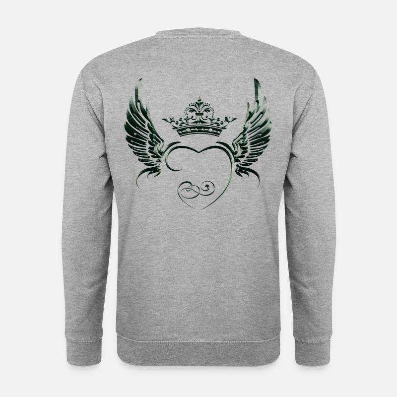 Engel-Flügel-Engel-Flügel-Kleine Engel-Flügel-Fliege - Unisex Pullover - Weißgrau meliert
