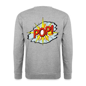 Pop - Unisex Pullover - Weißgrau meliert - Hinten - Michal (187cm)