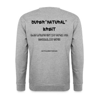 Supernatural Breit - Unisex Pullover - Weißgrau meliert - Hinten - Michal (187cm)