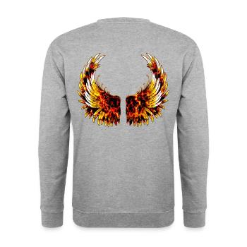 Angel-Wings-Angels-Wings-Little Angel-Wing-Fly - Unisex Sweatshirt - salt & pepper - Back - Michal (187cm)