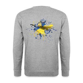 Suède Suède Pays nordiques Scandinavie Viking Graffiti - Sweat-shirt Unisexe - gris chiné - Dos - Michal (187cm)