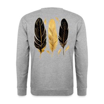 Golden Feathers - Unisex Sweatshirt - salt & pepper - Back - Michal (187cm)