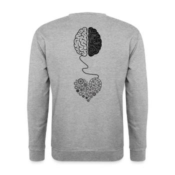 Biomechanical Brain Circuit Design - Unisex Sweatshirt - salt & pepper - Back - Michal (187cm)