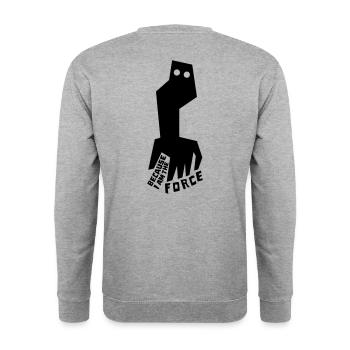 BECAUSE I AM THE FORCE - Unisex Pullover - Weißgrau meliert - Hinten - Michal (187cm)