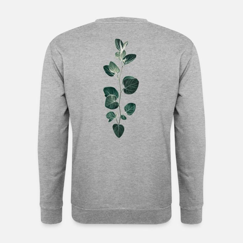 Pflanzenmuster - Unisex Pullover - Weißgrau meliert