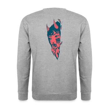 Manga demon - Unisex Sweatshirt - salt & pepper - Back - Michal (187cm)