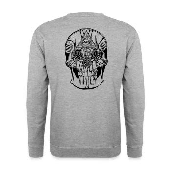 Maçonnique viscère - Lumières - Sweat-shirt Unisexe - gris chiné - Dos - Michal (187cm)
