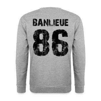 banlieue 86 - Unisex Sweatshirt - salt & pepper - Back - Michal (187cm)