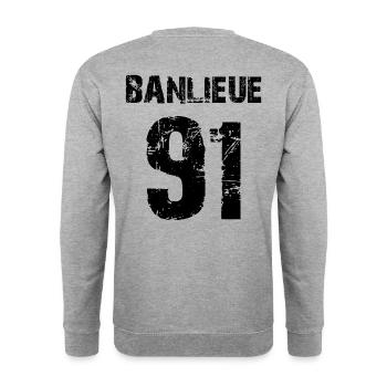 banlieue 91 - Unisex Sweatshirt - salt & pepper - Back - Michal (187cm)