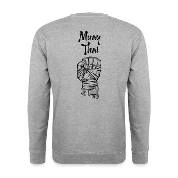 Muay Thaï - Sweat-shirt Unisexe - gris chiné - Dos - Michal (187cm)
