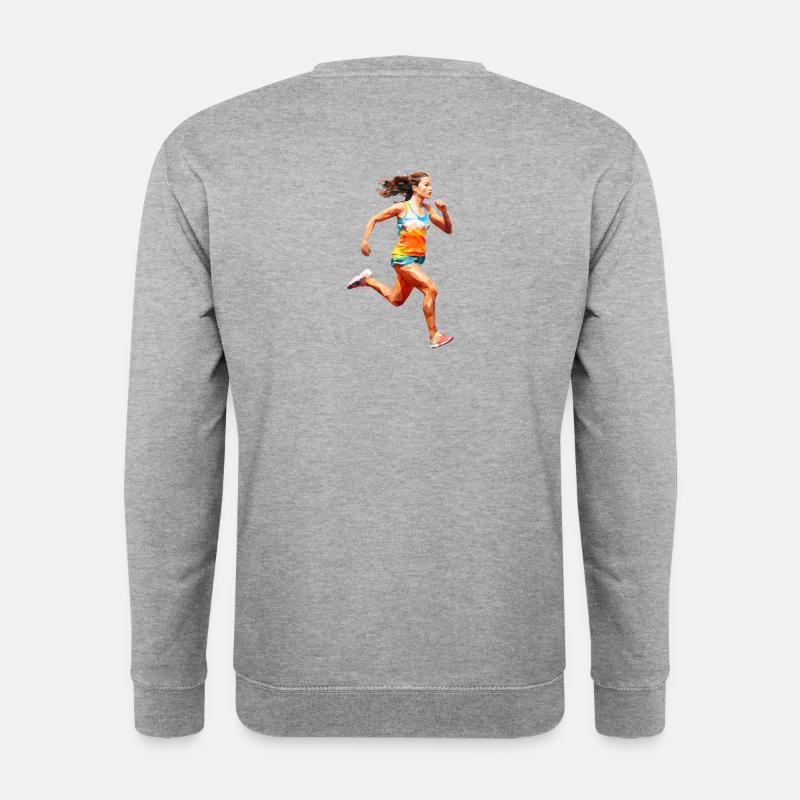 Runner Girl - Unisex Pullover - Weißgrau meliert
