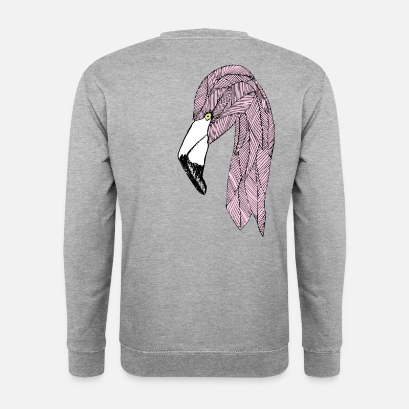 Flamingo - Unisex Pullover - Weißgrau meliert