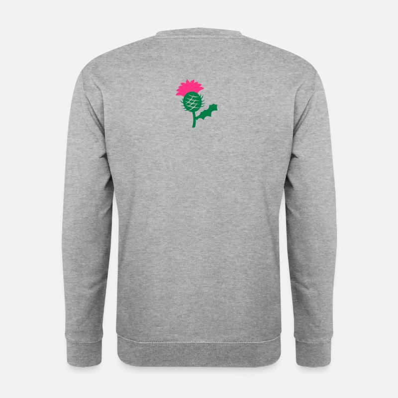 seule fleur de tête de chardon écossais Ecosse - Sweat-shirt Unisexe - gris chiné