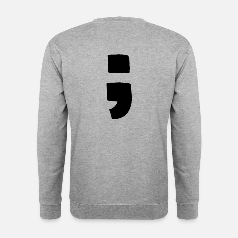 Semikolon - Unisex Pullover - Weißgrau meliert